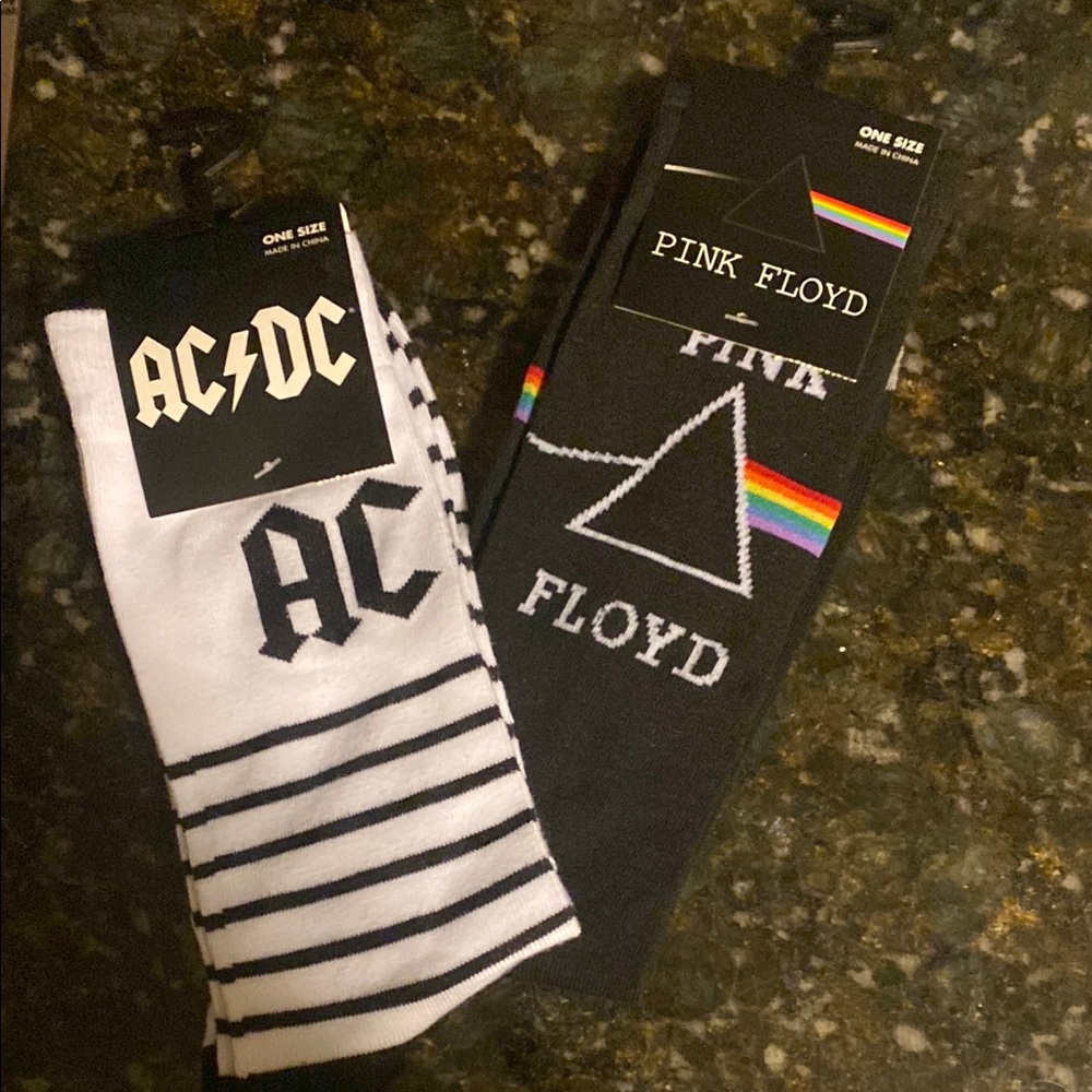 AC/DC Or PINK FLOYD Casual Crew Socks